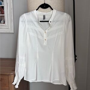 Chic White Blouse with Button Detail